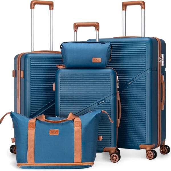 Cosbarn Set of 5 Trolley Suitcases 22 x 14 x 9 inches