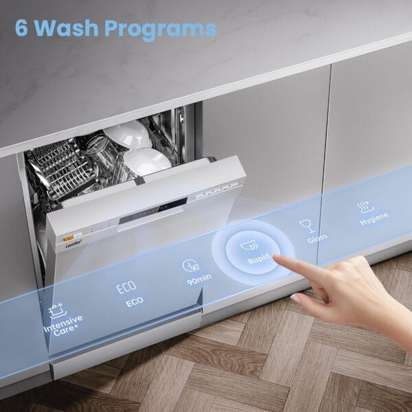 COMFEE' Slimline Dishwasher, 45cm, 10 Place Settings, White [Energy Class E]