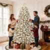 SHareconn 7ft Pre Lit Christmas Tree Snow Flocked with 13 Modes & 932 Tips