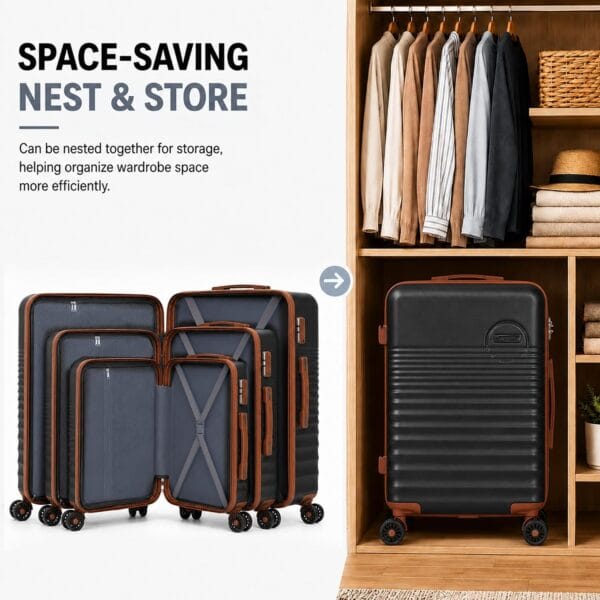 81sydT2WcrL._AC_SL1500_ CONCEPTEN Luggage Sets 5 Piece