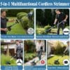 Cordless Strimmer, Garden Strimmer Cordless with Weed Brush and 2 x 4.0Ah Battery