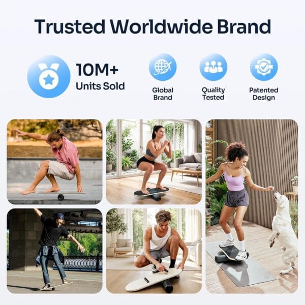 Sportneer Balance Board Wobble Skateboard- 7 Modes With Adjustable Stoppers
