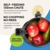 Fridja f2500 Self-Feeding Juicer, 135mm Chute, Whole Fruit, 250W Cold Press