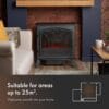 VonHaus Electric Log Burner 1850W – 2 Heat Settings – Black