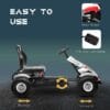 81wIuZ+keUL._AC_SL1500_ HOMCOM Pedal Go Kart for Kids, Adjustable Seat, Ages 5-12 Years, White