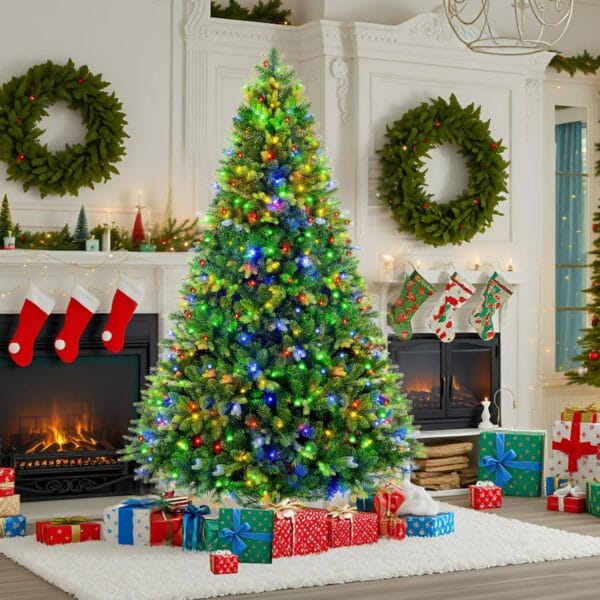 360° Rotating Prelit Christmas Tree 7ft - Musical Artificial Christmas Tree with Remote Control