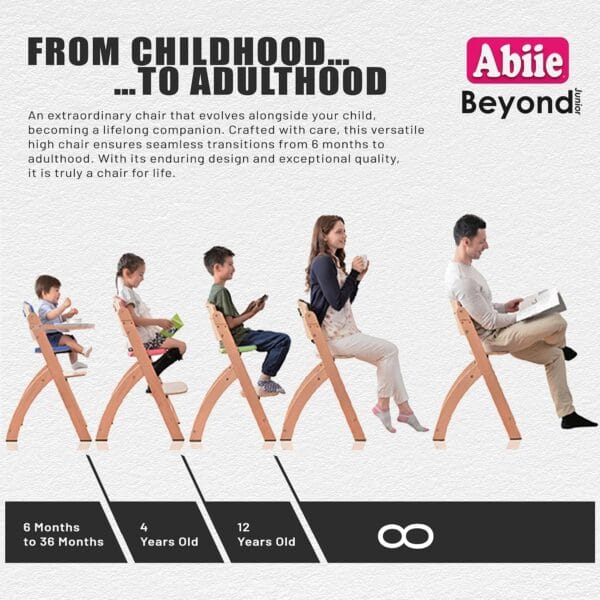 Abiie Beyond Junior Wooden High Chair with Tray