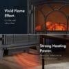 VonHaus Electric Log Burner 1850W – 2 Heat Settings – Black