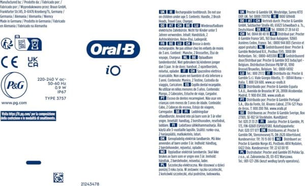 Oral-B iO6 Electric Toothbrush, Grey, with Travel Case and Spare Head