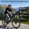Finbike 26in Electric Bikes for Adults, 100KM Range, APP and USB Charging