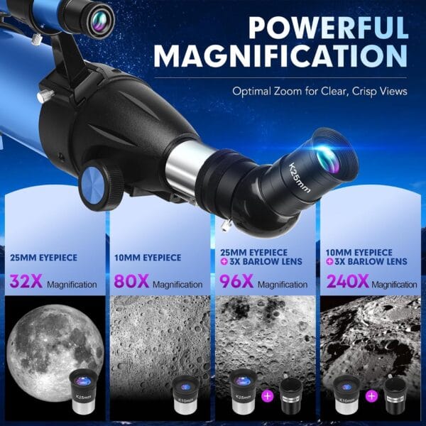 MEEZAA Telescope, Professional Powerful Telescope for Adults Astronomy Beginners