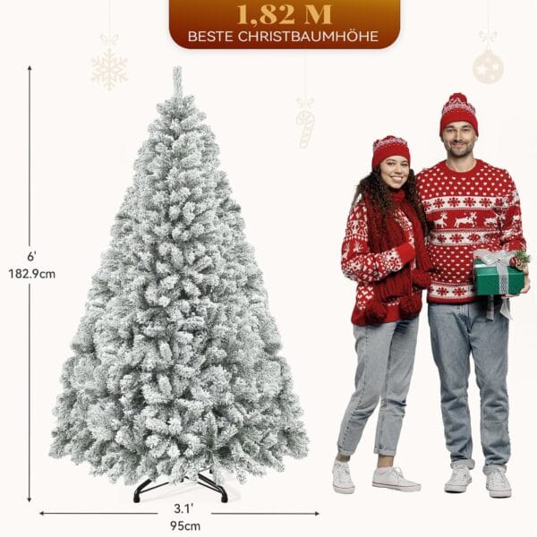81z6jjbhVjL._AC_SL1500_ YITAHOME Christmas Tree 6ft, Full Snow Flocked Artificial Tree with Foldable Metal Stand & Metal Frame