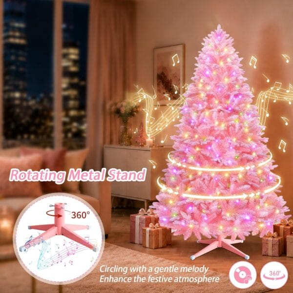 81zFg7+RLNL._AC_SL1500_ Pink Rotating Christmas Tree Prelit 7ft
