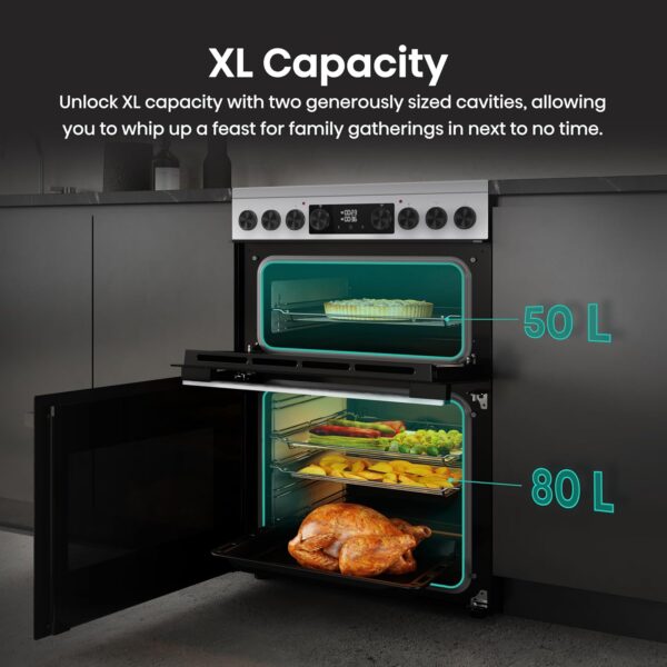 Hisense Hi6 Max 60cm Electric Cooker with Ceramic Hob HDCEC6C20W - White - A Rated [Energy Class A]