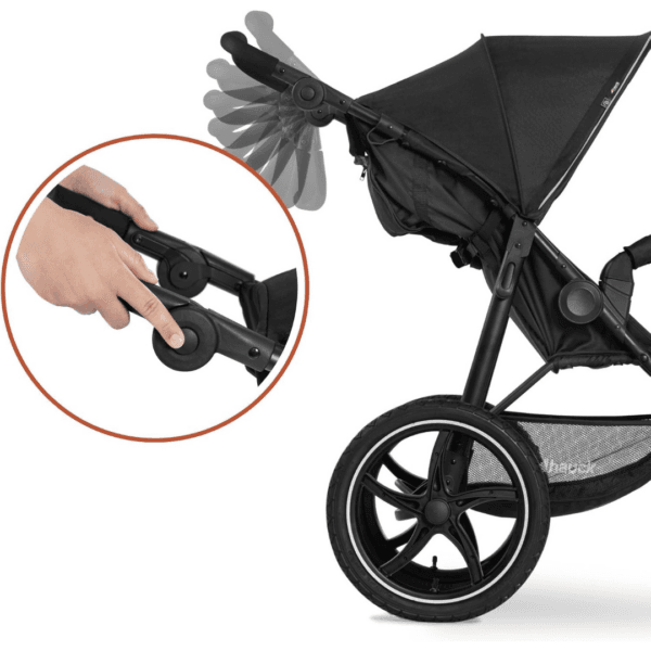 hauck Runner 2, Black - Robust All Terrain Pushchair with Raincover