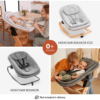 hauck Grow-Along Wooden Highchair with Tray and Wheels, Beta+ Dark Grey