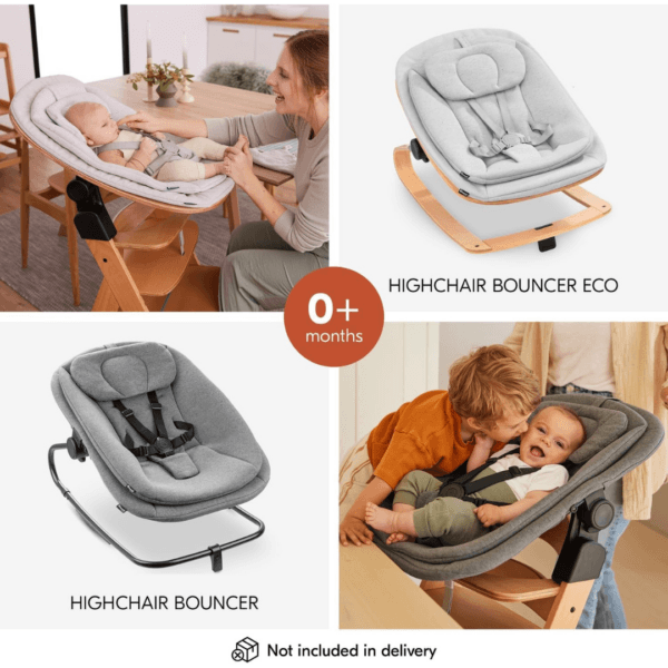 hauck Grow-Along Wooden Highchair with Tray and Wheels, Beta+ Dark Grey