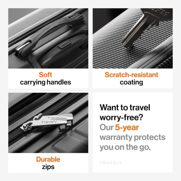 Travely Polycarbonate XL Suitcase Large 77cm