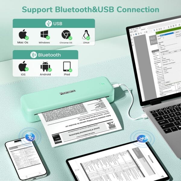 Phomemo M834 Portable Themral Inkless Printer A4 300DPI - Green Kit