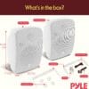 Pyle Bluetooth Garden Speakers Pair – 16.5 cm (6.5") 800W Weatherproof Wall/Ceiling Mounted Outdoor Wireless Speaker System