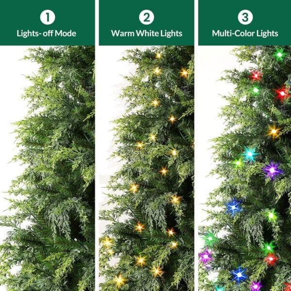 Shareconn 6.5ft Artificial Fir Function Christmas Tree with Lights,17 modes