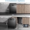 COMFEE' Dishwasher Freestanding, 13 Place Settings, 60cm, Black [Energy Class D]