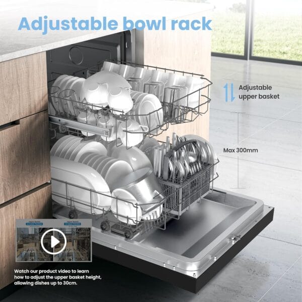 COMFEE' Dishwasher Freestanding, 13 Place Settings, 60cm, Black [Energy Class D]