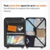 Travely Polycarbonate XL Suitcase Large 77cm
