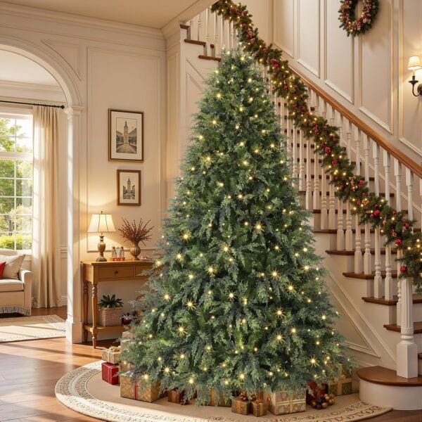 Shareconn 6.5ft Artificial Fir Function Christmas Tree with Lights,17 modes