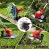 Cordless Strimmer 21V with 2×2000mAh Battery & Charger,Grass Trimmer Cordless with 14 Blades Cutting System