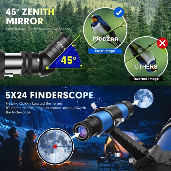 MEEZAA Telescope, Professional Powerful Telescope for Adults Astronomy Beginners