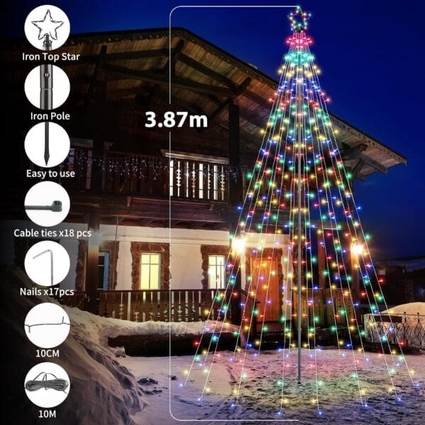 91SwDoZ45ML._AC_SL1500_ Joomer Christmas Tree Lights Topper Star Height 12.7ft 568 LED Multicolor