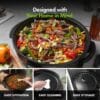 Vonshef Electric Frying Pan 6L – 42cm Multi Cooker with Glass Lid, 1500W