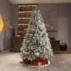 91Wglp-OokL._AC_SL1500_ Asinse 7ft Pre-Lit Snow Flocked Christmas Tree with 450 Chasing Warm LED Lights