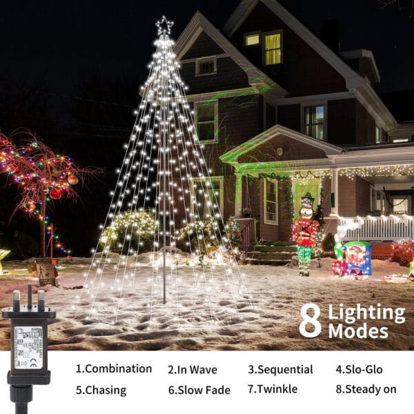 Joomer Christmas Tree Lights Topper Star Height 12.7ft 568 LED White
