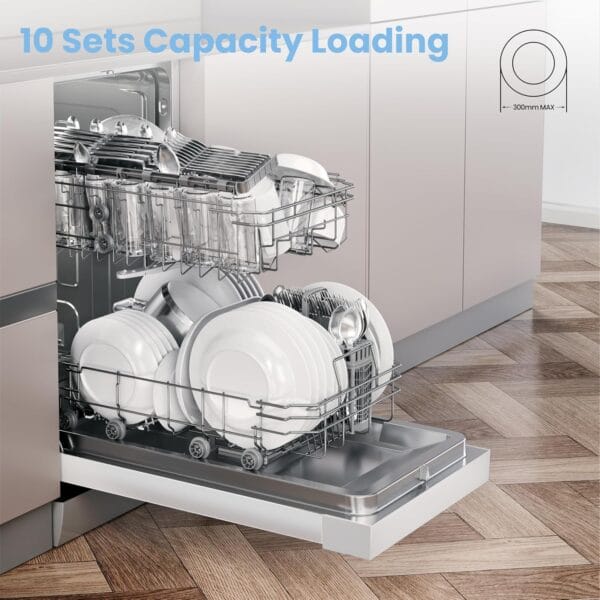COMFEE' Slimline Dishwasher, 45cm, 10 Place Settings, White [Energy Class E]