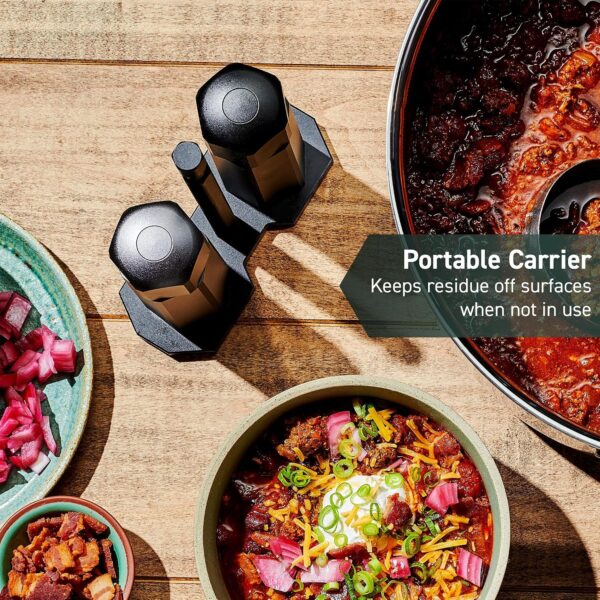 HexClad Tabletop Salt and Pepper Mill Set & Carrying Caddy Holder