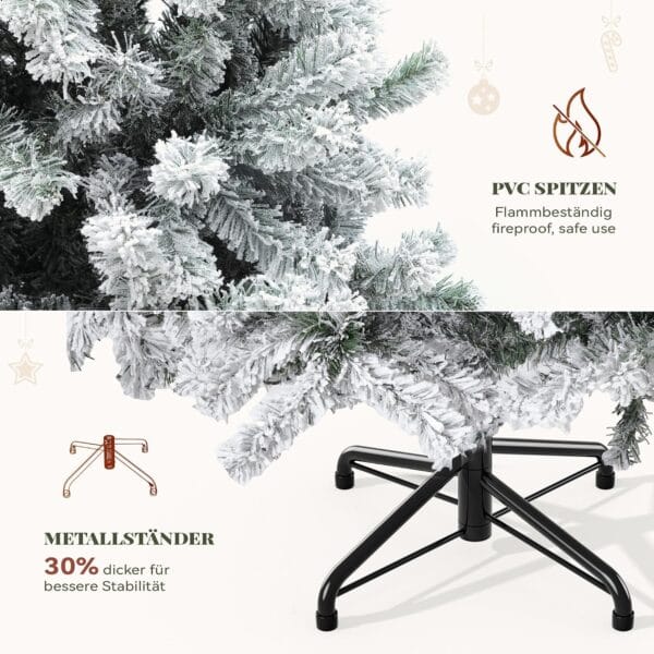 91eu0fH9y8L._AC_SL1500_ YITAHOME Christmas Tree 6ft, Full Snow Flocked Artificial Tree with Foldable Metal Stand & Metal Frame