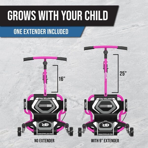 91ho3DQ4HeL._AC_SL1500_ EzyRoller Drifter Pro X Trike - Trike for Youth and Kids Ages 10+ and Adults, Trike Trike (Pink)
