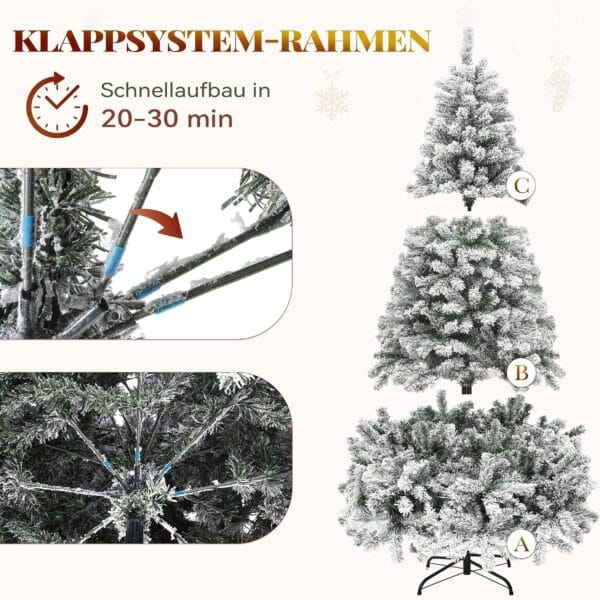 91iS8jNExsL._AC_SL1500_ YITAHOME Christmas Tree 6ft, Full Snow Flocked Artificial Tree with Foldable Metal Stand & Metal Frame