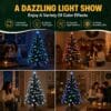 New Christmas Tree X-Mas Tree Fiber Optic Color Changing Multi Colour Led Lights With Star Free Standing Indoor Tree Lights XMAS Gift (7 FT)