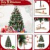 5 ft/150cm PVC Snow Flocked Artificial Christmas Tree Green Flocked