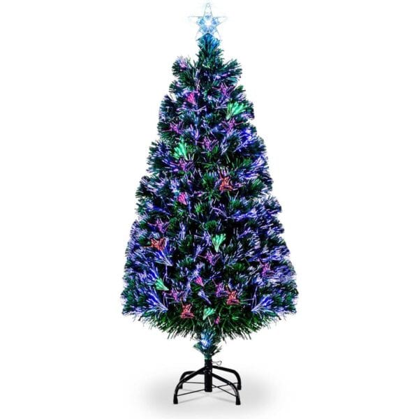 6ft Fibre Optic Christmas Tree Indoor Xmas Decoration, Green