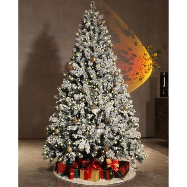 Pink and White Gradient Aesthetic Bodycare New Product Amazon Product Image Asinse 7ft Pre-Lit Snow Flocked Christmas Tree with 450 Chasing Warm LED Lights