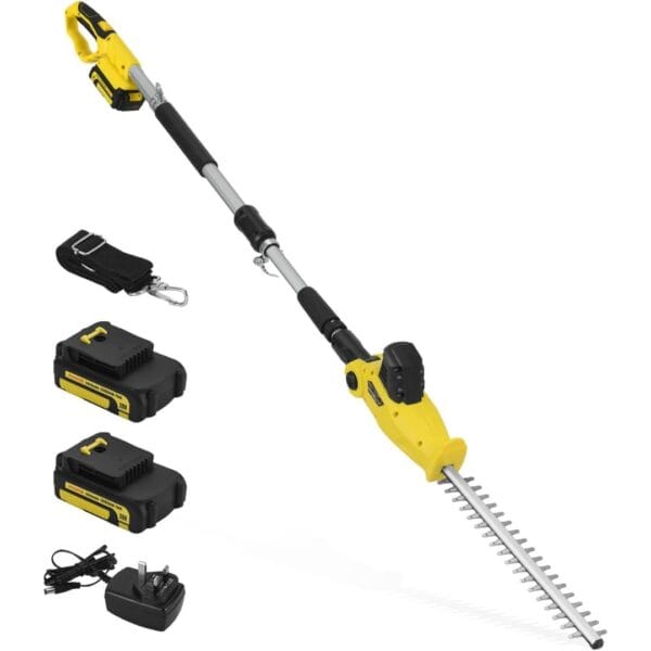 Cordless Pole Hedge Trimmer, PHIWOS 2.0Ah Battery and Charger Include