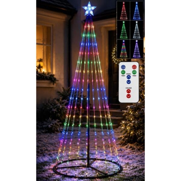 Pink and White Gradient Aesthetic Bodycare New Product Amazon Product Image 6ft (180cm) LED Christmas Tree Outdoor Indoor Decoration, 293 Colour Changing Lights