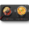 Aobosi Double Induction Hob,Induction Hobs with Black Glass Panel Body