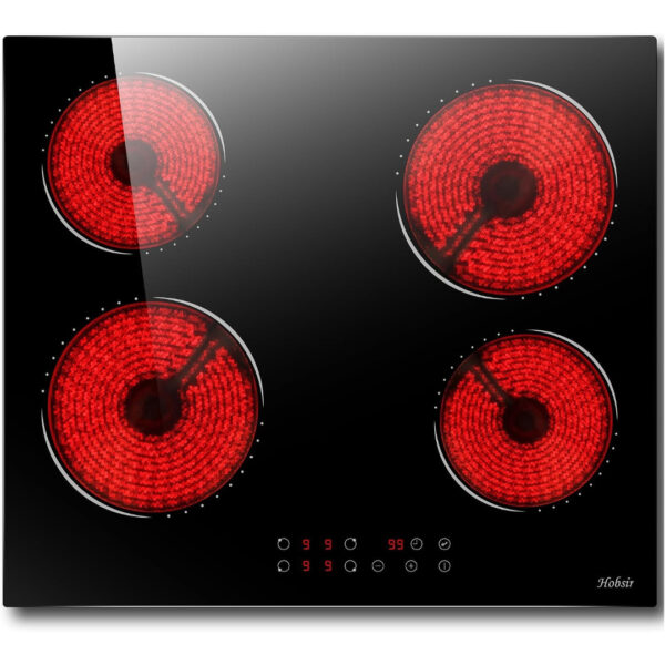 Hobsir Ceramic Hob, Built-in Electric Cooker Hob 4 Burners 60 cm [Energy Class A+]