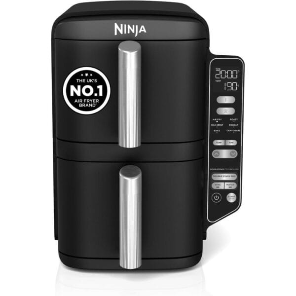 Untitled Design (3) Ninja Double Stack 7.6L 2-Drawer Air Fryer, 6 Cooking Functions, Black