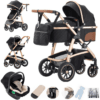 Gcarebb 3 in 1 Prams Travel System, Pushchair with Height